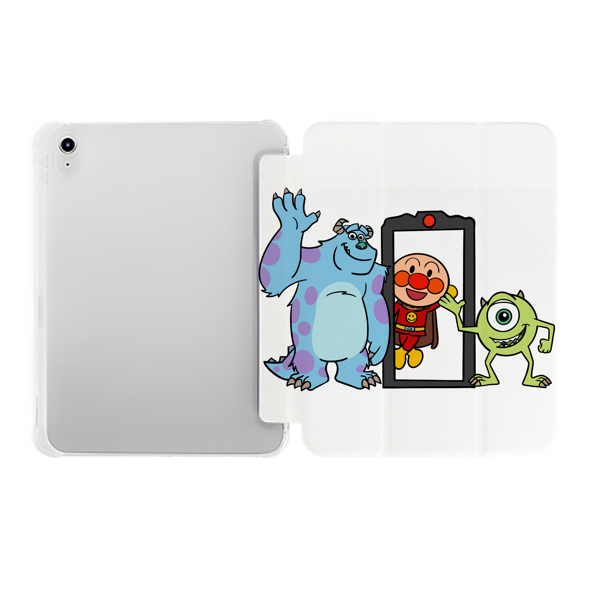 （画像用） アンパンマン Anpanman IPad ケース ペン収納付き 三つ折りスタンド PUレザー×シリコン 対応機種9.5/10.5/10.9インチ
